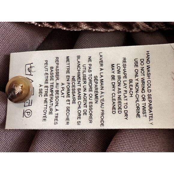 Anthropologie Pilcro Crushed Velvet Femme Buttondown Shirt Cocoa sz XXSP Brown - Picture 16 of 16